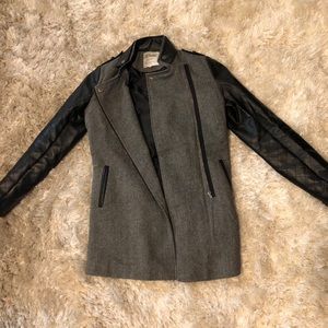 Reposh: Like New Long Jacket -Faux Leather Sleeves